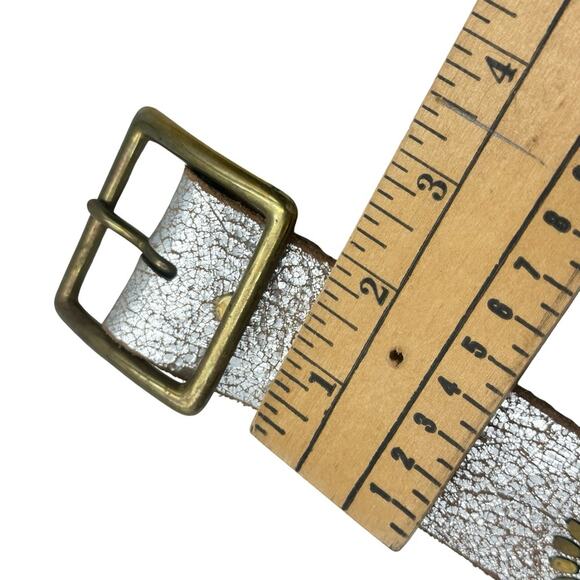 CORDERO neutral metallic leather belt embellished with jewel studs main image 5